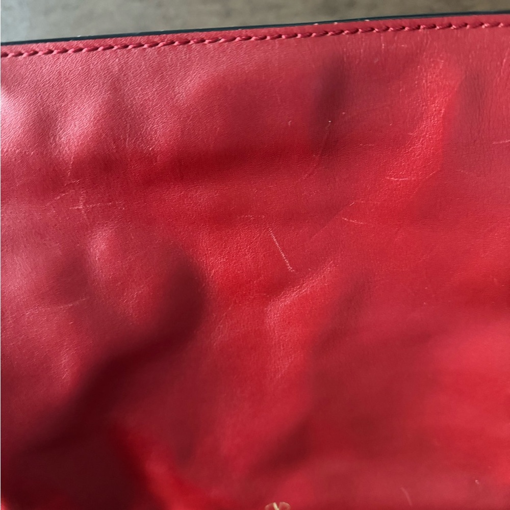 Valentino Garavani Rockstud Logo Leather Tote-Red - Picture 3 of 10